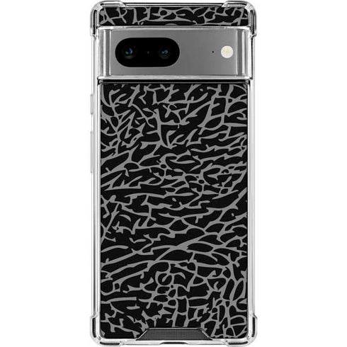 Elephant Print Black Google Pixel 8a Clear Case